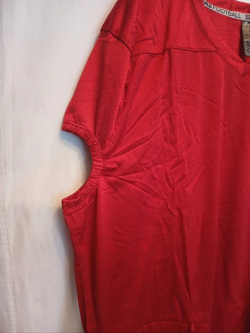 New! Adidas Red Mesh V Neck Practice Football Jersey 3X